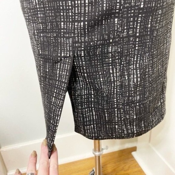 Willi Smith Black & Gray Printed Cowl Neck Sheath Dress 4 Small - Picture 8 of 10
